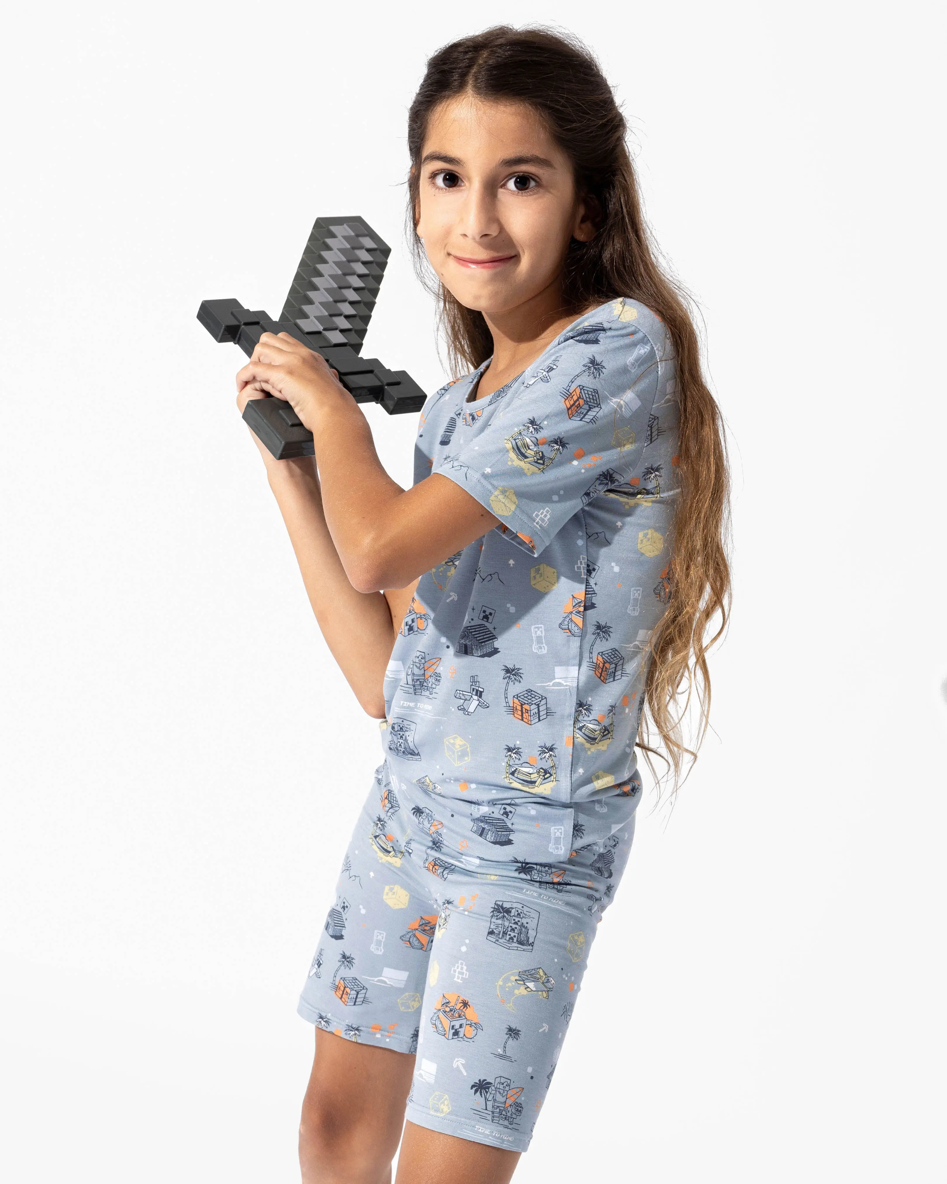 Minecraft: Time to Mine Bamboo Kids Pajama Short Set