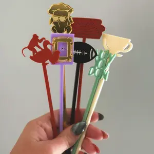 Friendsgiving Acrylic Drink Stirrer Set | 7-Piece Fall Drink Stirrers | Cute Thanksgiving Cocktail Stirrers