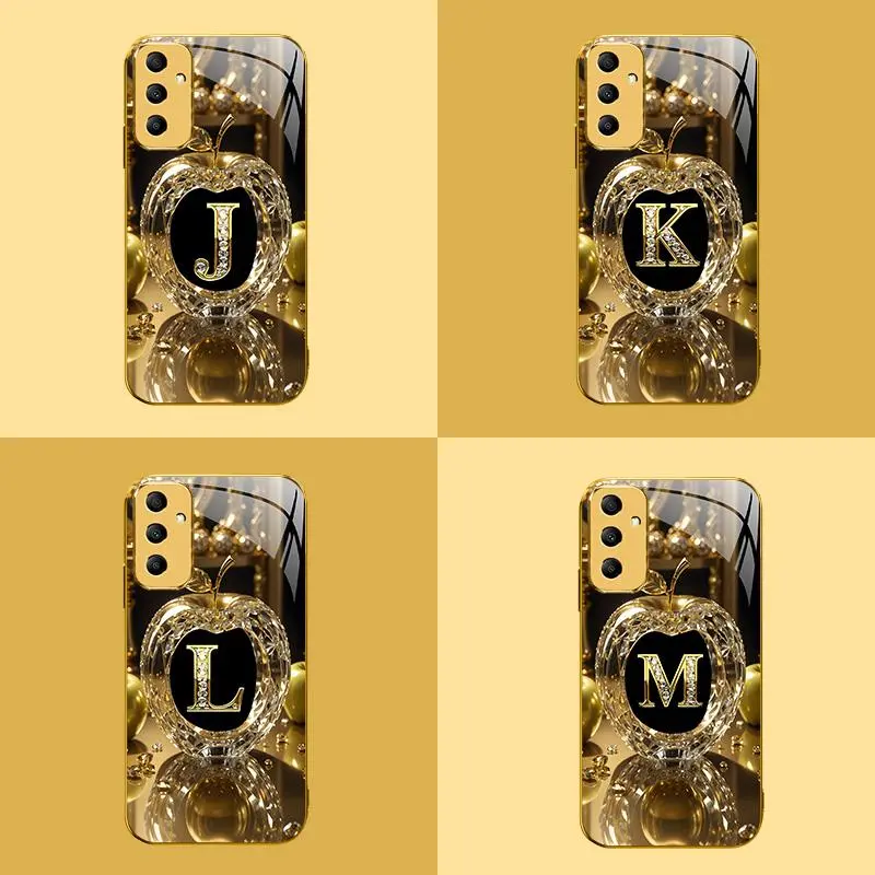 Suitable for [Galaxy A16] New high-end letter glass mobile phone case New business simple electroplated glass mobile phone case affordable anti-drop and anti-fingerprint 995