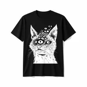 Men's Cotton Short-Sleeve T-Shirt - Menswear Top, Streetwear Styles Including Weirdcore, Grunge, Alt, Harajuku, Trippy, Creepy, Horror, Goth - Ideal for Beach Wear,summervibes