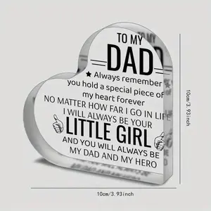 Letter Pattern Acrylic Heart-Shaped Plaque, 1 or 12 Pcs Family Gift, Birthday Gift for Loved Ones, Home, Office and Living Room Decor