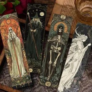 Dark Gothic Page Marker Set (30/60PCS) - Art Stickers, Decorative Stickers, Book-Inspired Collectible Custom Printed Bookmarks, DIY Winter Office Stationery Accessories for Book Lovers