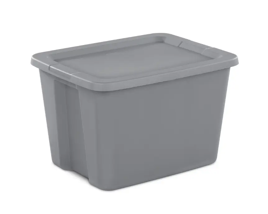 18 Gal Gray Storage Bin - Large Plastic Home Organizer Storage Container with Snap-On Lid