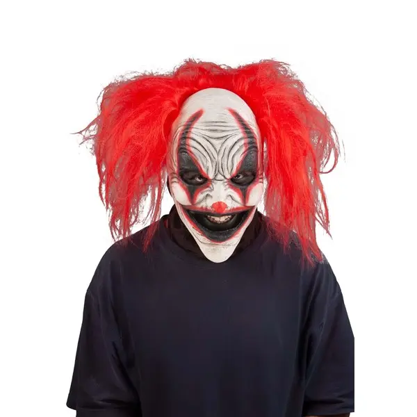 HalloweenCostumes Men's Full-Head Red Carousel Clown Rubber Latex Comedy Mask, for Party Special Occasions