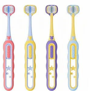 Soft Toddler Toothbrushes 4-Pack, Efficient 3-Sided Design, Baby Toothbrush for 12 Months & Up, Infant & Toddler Training Toothbrush, Cleans All Sides, Ultra-Soft Bristles, Non-Slip Handle, Dentist-Recommended Oral Care