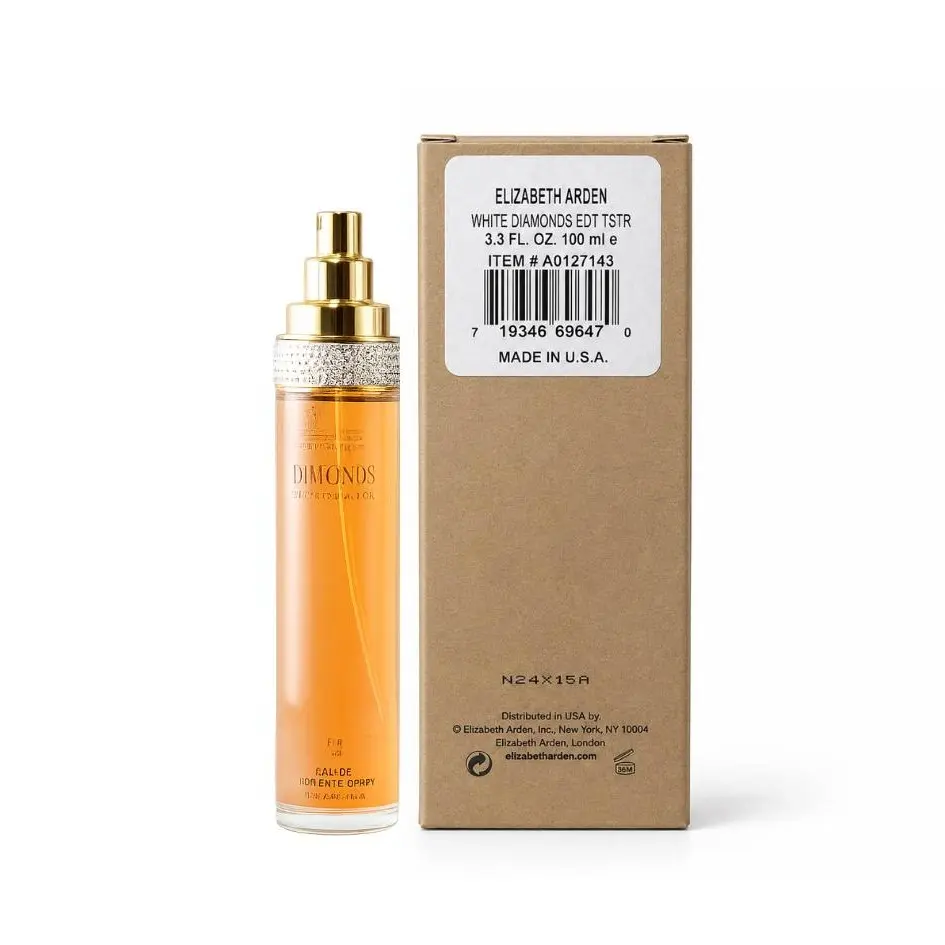 Elizabeth Arden White Diamonds Eau de Toilette Tester (3.3 oz) - Alcohol-Based Floral Aldehyde Perfume for Adult Women, 24-Month Long-Lasting Classic Designer Fragrance, Contains Alcohol, Adults