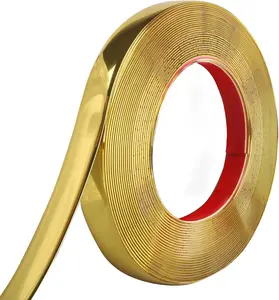 Peel and Stick Molding Trim Waterproof Mirror Tape Border Flexible Wall Trim Molding Self Adhesive for Home Decoration Wall Protection(9.8 Ft)