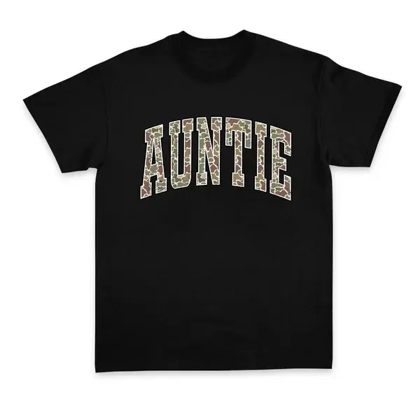 Camouflage Auntie T-shirt, Mothers Day Gift For Aunt, Aunt Gift, Retro Aunt T-shirt, New Aunt Gift, Camo Hunting Aunt T-shirt