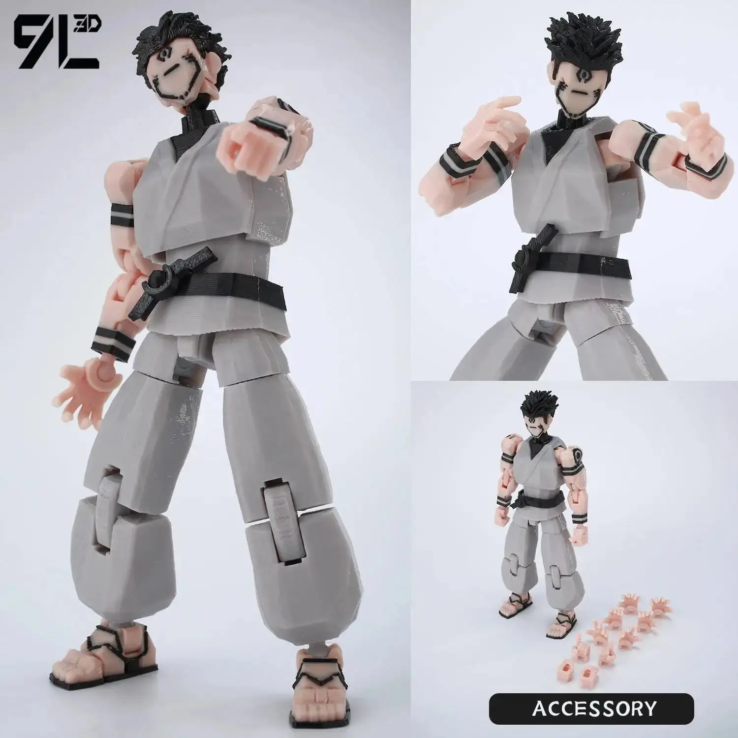 9L3D Printed Dummy13 T13 Grey Articulated Action Figure Model, Artist-Friendly 3D Printing Collectible Toy, Toy Photography Prop, Valentine's Day Gift, Anime Stress-Relief Decoration
