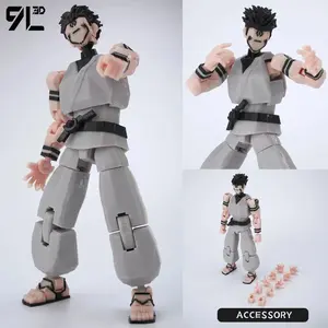 Jujutsu Kaisen Sukuna Articulated Figure, 9L3D Printed 13 T13 Grey Robe Dummy, In-Stock Stress-Relief Toy, Ready to Ship Action Model