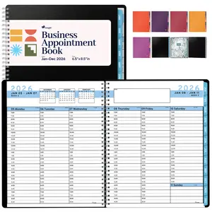 Appointment Book & Planner - Ensight 6.5x8.5 in, Large Tabbed Daily Hourly Weekly Planner, Schedule Book 30-Min Slots, Jan 2026 - dec 2026 - Blue