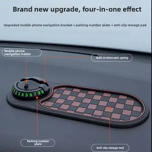Car Dashboard Storage Phone Mount 360 Rotation Anti Slip Pad Parking Display