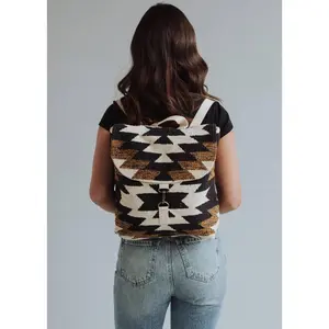 Black, White & Brown Aztec Backpack