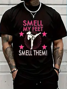 100% Cotton Karate Taekwondo Smell My Feet Smell Them Karate T-Shirt Women's Men's Graphic Tee Crew Neck summer vacation Tops