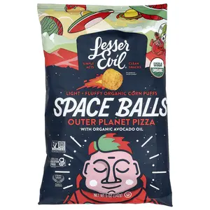 LesserEvil Space Balls, Outer Planet Pizza, 5 oz (142 g)