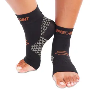 Foot Sleeve Ankle Compression Sock for Men & Women, Copper-Infused Elastic Ankle & Arch Support, Open Toe Compression Foot Sleeve for Running, Sports & Everyday Wear (Large)