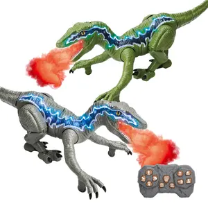 Remote Control Dinosaur Toy for Kids, Jurassic Velociraptor Simulation Walk, Light and Sound Effects, Suitable for 3-12 Years, Christmas Birthday Gift