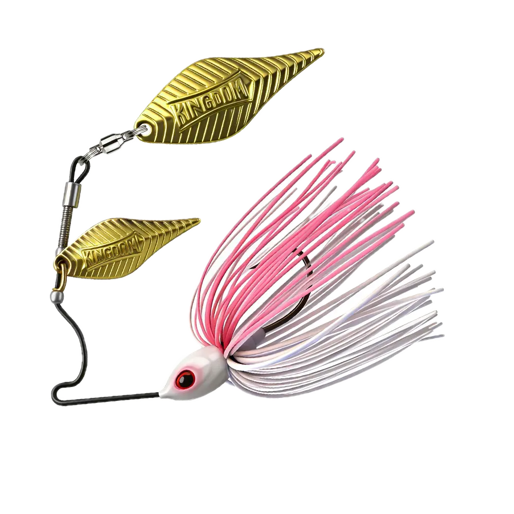 KINGDOM Spinnerbait with Titanium Alloy Frame, Double Willow Blades, 14.5g (1/2 oz), Skirted Bass Lure,fast action