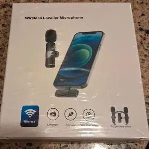 Wireless Lavalier Microphone - Cordless, Small, Compact Design Clip-On Audio Device for Smartphones, Attachable to Clothes