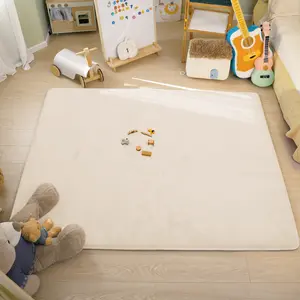 PaPaMat Cloud Baby Play Mat – 1.5" Thick Flannel Memory Foam Mats Toddler Infant Kids Crawling for Nursery Rug Playroom Living Room Waterproof Easy Care Non-Slip