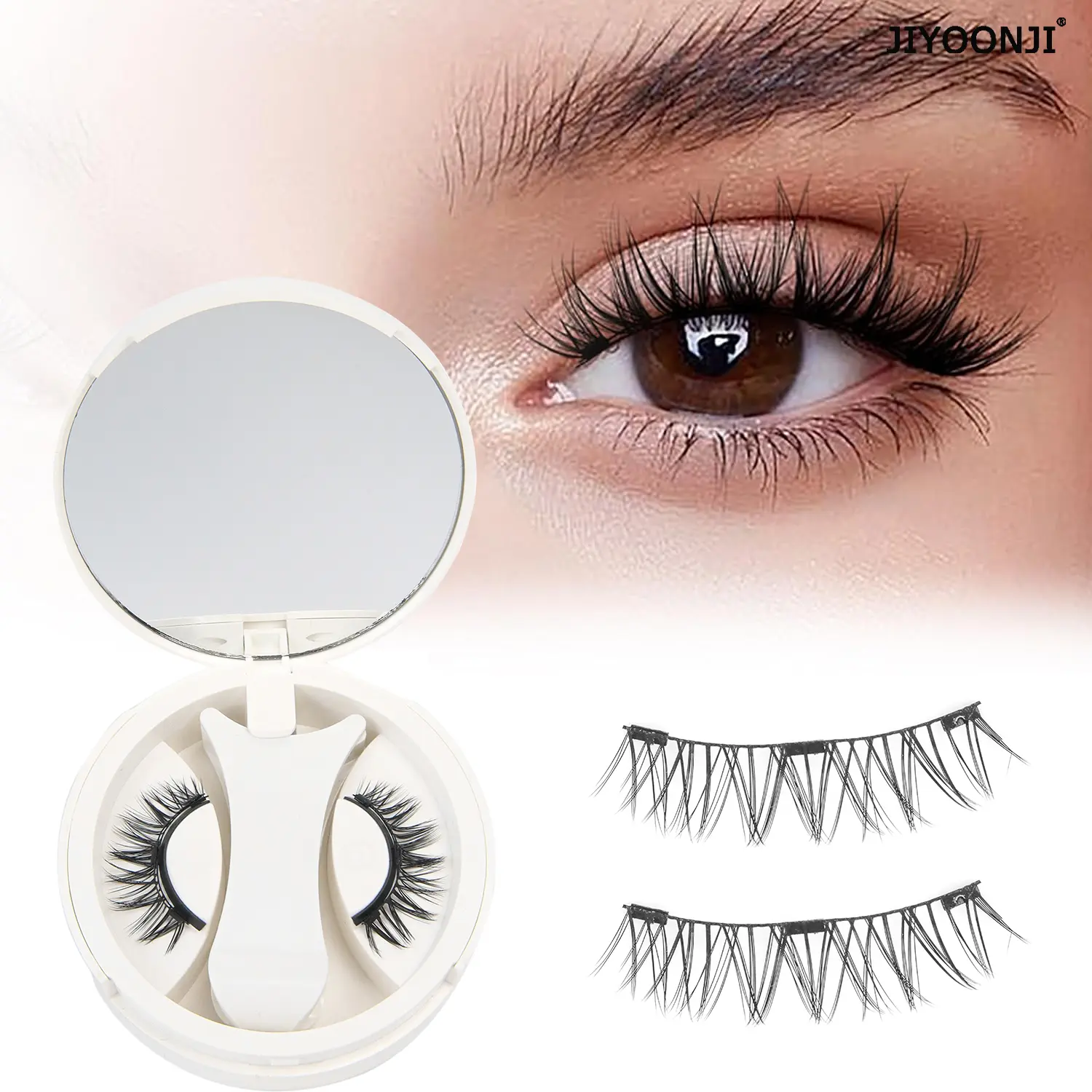 1 Pair Magnetic Eyelashes Set Natural Look Lashes 3 Styles Reusable Magnetic Eyelash and Tweezers Kit Lash Extensions Makeup