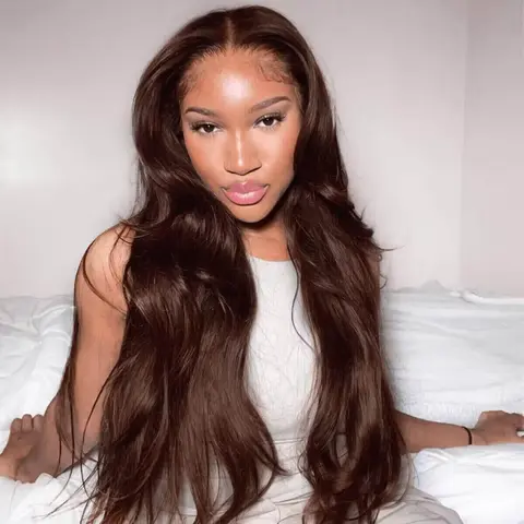 Mscoco Dark Brown Wigs Human Hair 6x5 Chocolate Brown Glueless Wear & Go Body Wave Straight Breathable Pre Bleached Knots Stretchy HD Lace Closure Wig #sohochic