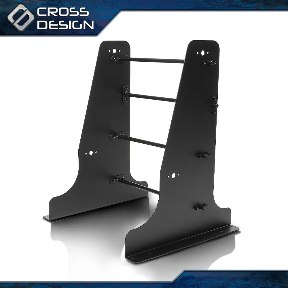 CROSSDESIGN Durable Stainless Steel Wall-Mounted Moto Accessories Holder, 1 Set, Automotive Motorcycle Tour Pack Storage Rack Compatible with 1997-Later Touring Road King Street Glide Models, Cross Design