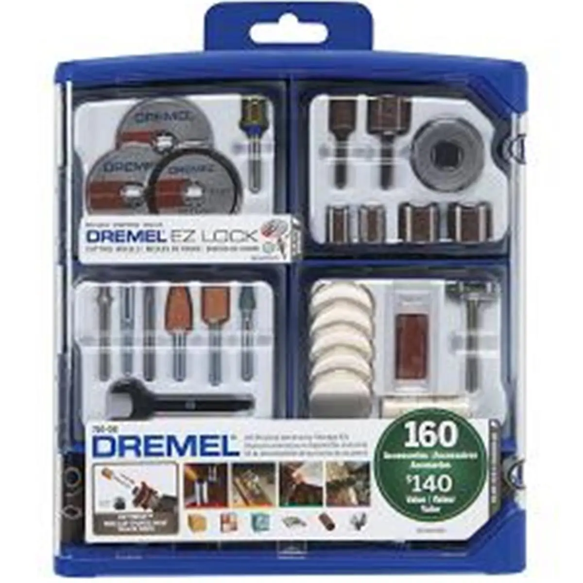 Dremel 160-Piece All-Purpose Tool Kit - 733832 Set with Lift-Out Tray for Easy Organization, 2.13 lbs Start-Up Kit for Home Needs & Wide Assortment of Tasks