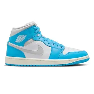Nike Air Jordan 1 Mid Dark Powder Blue White Sail Neutral Grey BQ6472-400 Womens Fashion Sneakers New