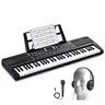 VEVOR 61 Key Digital Keyboard Piano,  200 Tones 200 Rhythms, Electric Portable Piano Keyboard Kit with 60 Demo Songs Built-In Dual Speakers Headphones Microphone, Piano Stickers for Beginners Learning