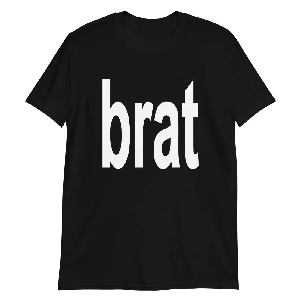 Brat Text Charli Sweat Tour Black Tee Shirt