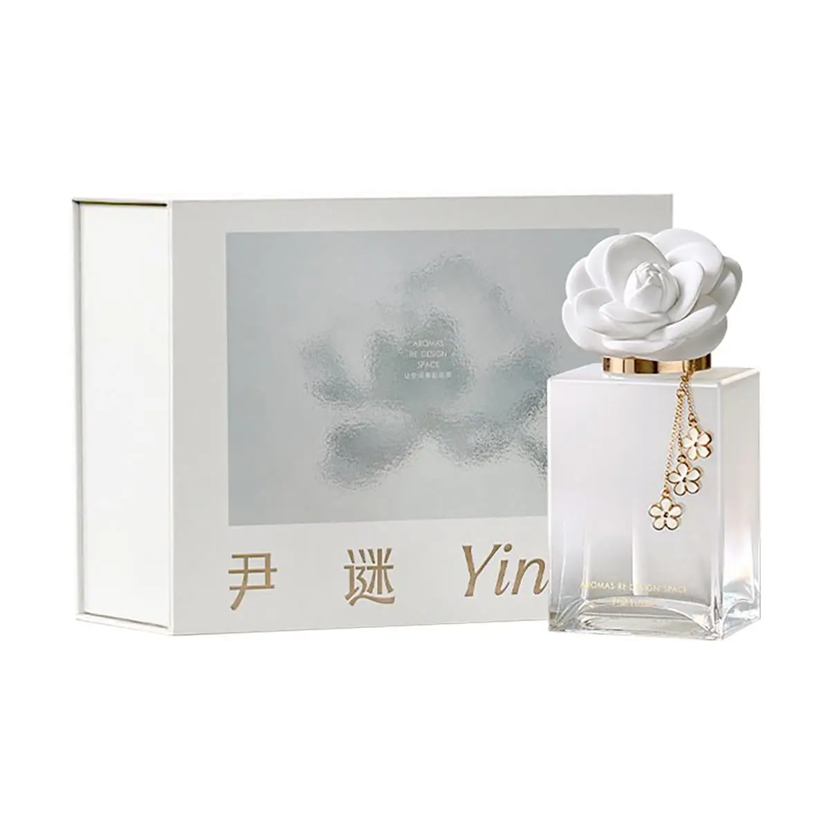 Yinmi Camellia Reed Diffuser - Cloud Rose Scent | Flameless Aroma for Home, Long-Lasting Fragrance, Elegant Home Decor