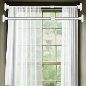 Telescopic Metal Closet Rod for Durable Storage, Clothes Drying Rack for Laundry, Punch-Free Curtains Rack, Multipurpose Organizer for Living Room & Bathroom