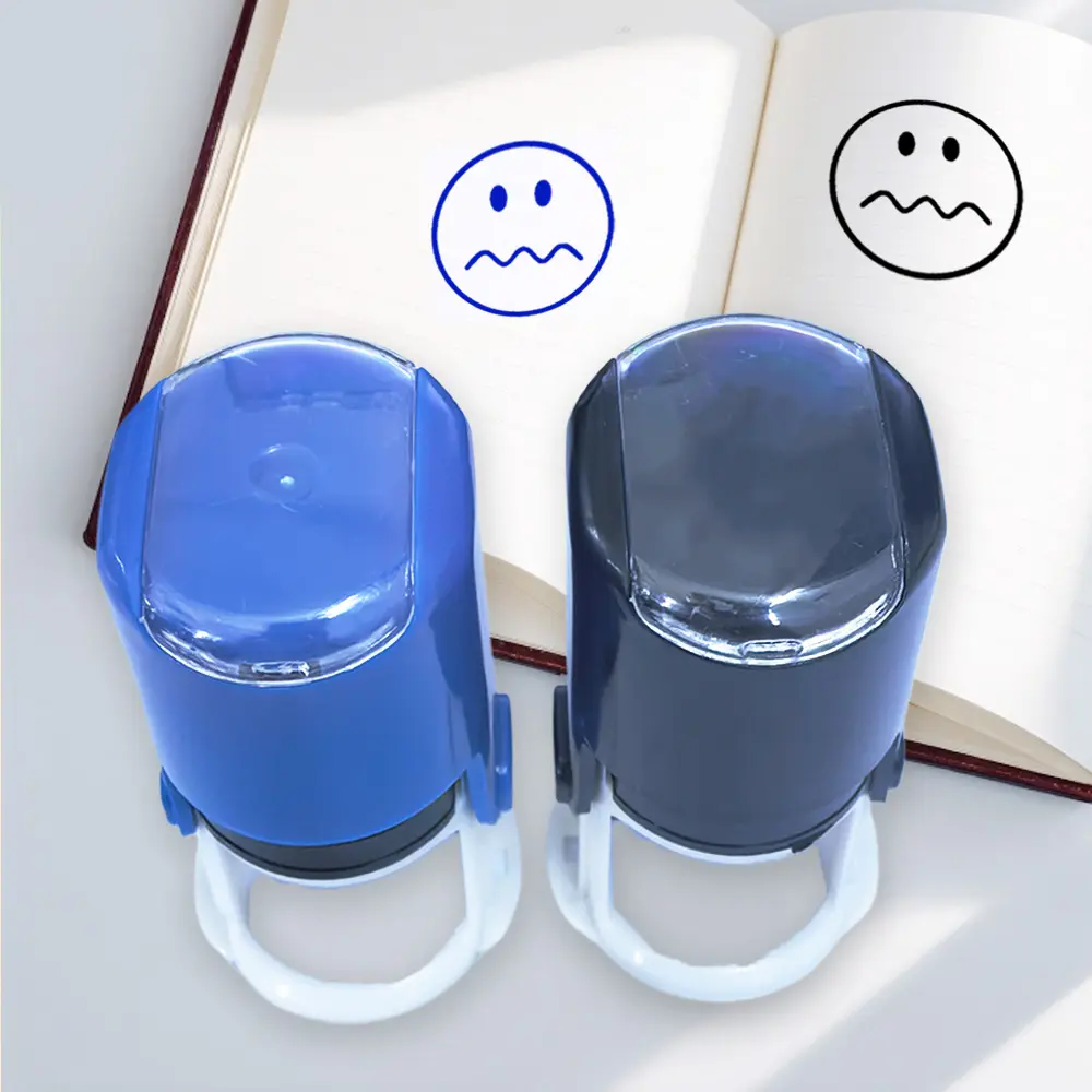 Unhappy Face Stamp for Teachers Classroom Grading Office Home Use Homework Evaluation, Funny Expression Rubber Stamp for Diary Reviews, Book Accessories, Book Stamps