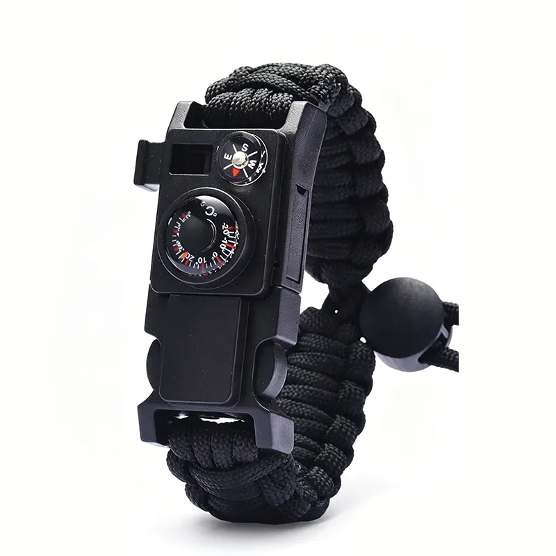 550 Paracord Multifunctional Outdoor Survival Bracelet - Camping & Hiking Emergency Gear with Fire Starter, Compass, 550 Paracord Multitools, Hiking / Light Outdoor, Unisex, Outdoor Bracelet