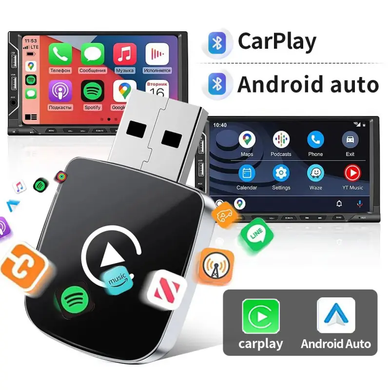 2026 Wireless CarPlay Adapter, Car Play Dongle, compatible with iPhone/Android, CarPlay Android Auto, fast connection, no delay, hands-free calling, in-car connectivity module, Android CarPlay adapter for car backup cameras