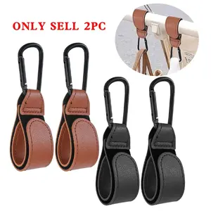 Baby Stroller Hooks，  2 Pcs Portable Outdoor Carabiners, Holds Up to 22 Lbs, Aluminum Alloy & Nylon Straps, Multi-Functional Clips, Travel