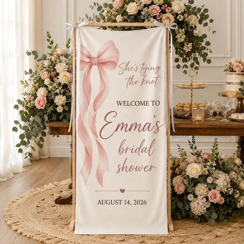 She's Tying the Knot Bridal Shower Welcome Sign