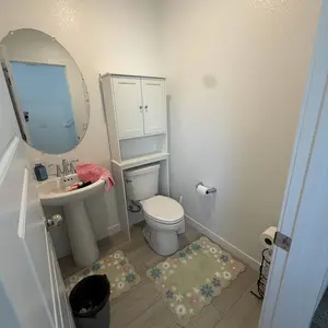 Walsunny Over The Toilet Storage Cabinet, Bathroom Shelf Organizer with Anti-Tip Device Small Freestanding Space Saver with Adjustable Decor Racks