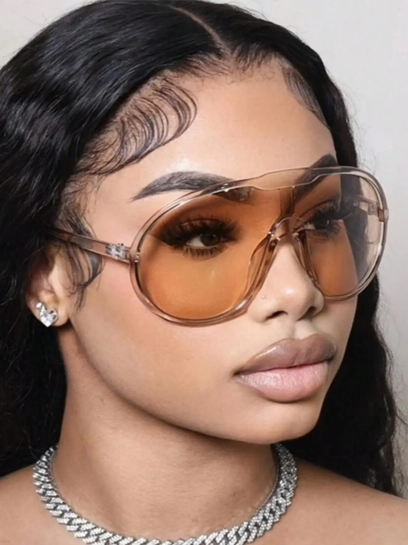 Women's Fashionable Plain Color Sunglasses, Modern Trendy Sunglasses, Trendy Casual Sunglasses for Everyday Use, Fashion Accessories for Outdoor Activities, Stylish Glasses, Tinted Lens Sunglasses, Summer Trendy Sunglasses, Street Style Sunglasses