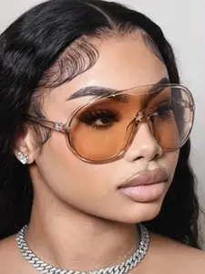 Women's Fashionable Plain Color Sunglasses, Trendy Casual Sunglasses for Everyday Use, Fashion Accessories for Outdoor Activities, Stylish Glasses, Tinted Lens Sunglasses