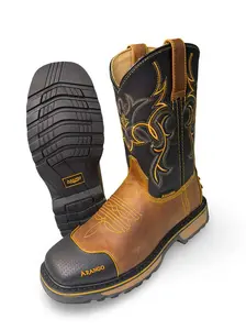 Men's Leather Work Boot - Durable Occupational Safety Footwear for Worker Use