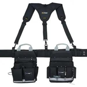 MELOTOUGH Electrician Tool Belt with Suspenders Tool Bag Suspenders Tool Belt Combo Construction Tool Pouch Heavy Duty Suspension Rig for Electrician, Roofing Heavy Duty tool  belts tool pouch Heavy Duty Heavy Duty  Leather occidental  leather