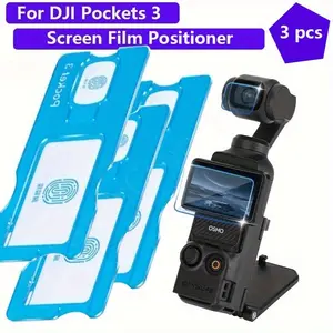 3pcs 9H Hardness Tempered Glass Lens Screen Protector for DJI/Osmo Pocket 3 with Alignment Stickers HD Scratch Resistant Film