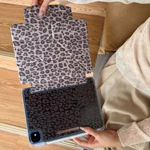 Leopard Print iPad Case, Multi-Angle Stand Full Coverage Anti-Drop, Foldable Protective Cover for Apple Tablet, Fits iPad Air/pro, Accessories