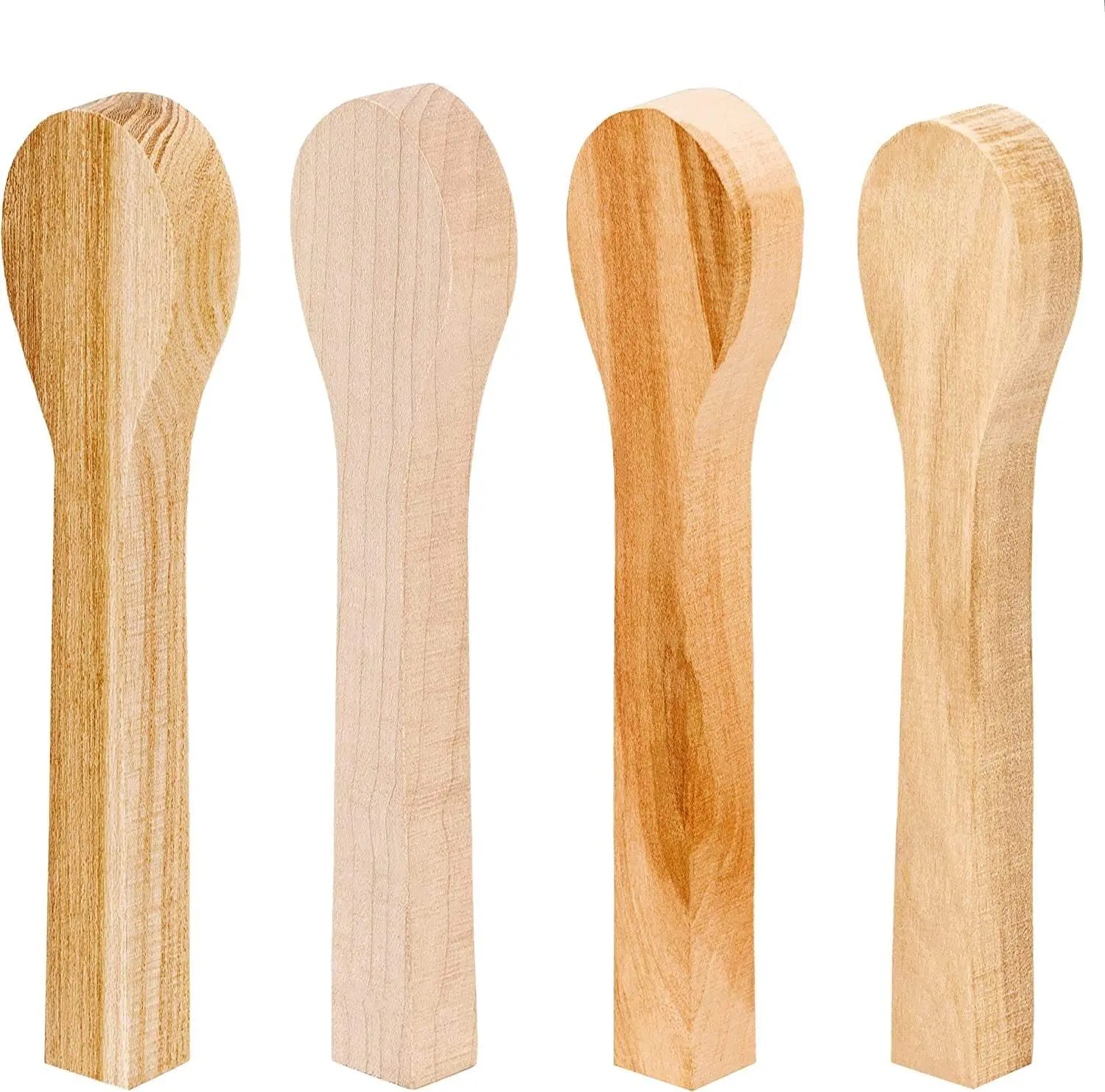 Spoon Carving Kit Wood Carving Spoon Blank Wood for Whittling Unfinished Wood Blocks Carving