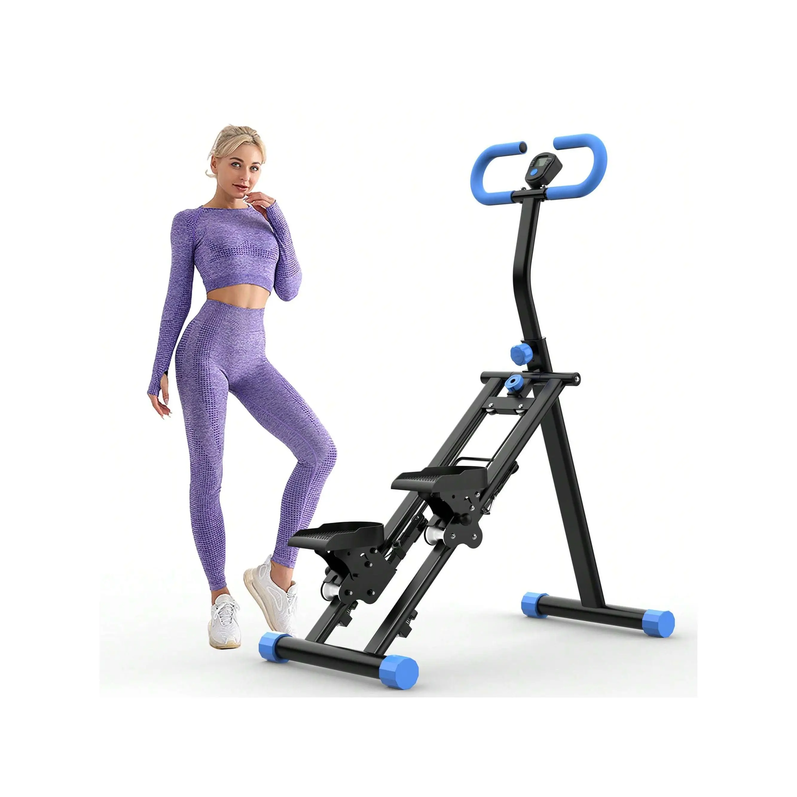 Stair Stepper with Handlebar for Full-Body Workout, 300LBS Capacity,  Compact Cardio Climber Exercise Machine with Adjustable Pedals, Vertical Climber for Home Gym