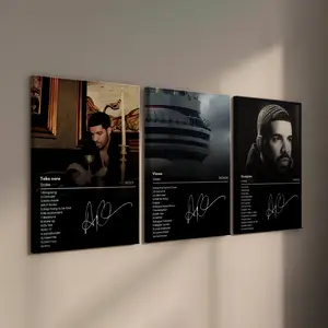 Drake 3-Piece Album Cover Poster Set – Vintage Prints, Minimalist Wall Art  Waterproof HD Canvas Decor for Men's Room