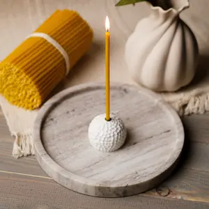 Pack of 50 Pure Beeswax Thin Taper Candles 6.3"x0.2" Orthodox Church Pack of 50 Smokeless Low Drip Natural Honey Scent Slim Candles