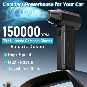 180W Ultra-Powerful Air Duster: 150K RPM for Violent Dust/Snow Removal. Blast Away Debris from PCs, Car AC Vents & Seat Corners, Furniture, Yard Leaves & Pet Hair. High-Speed Handheld Blower with Brushless Motor.